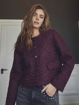 Co'Couture PeachCC Boucle Jacket Plum